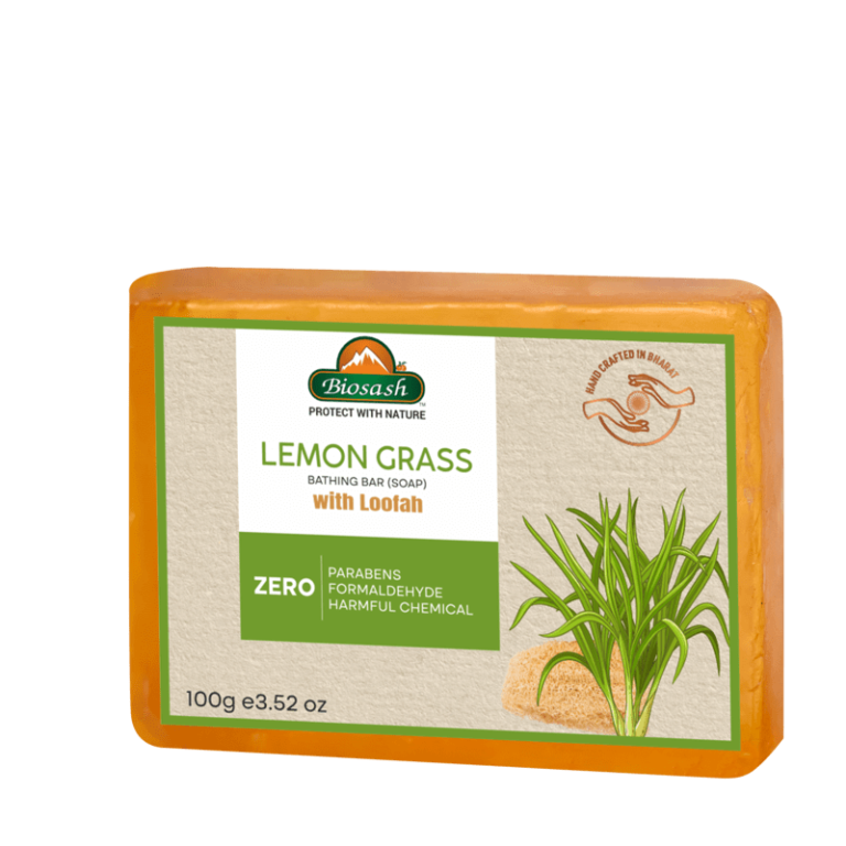 LEMONGRASS BATHING BAR (SOAP) WITH LOOFAH